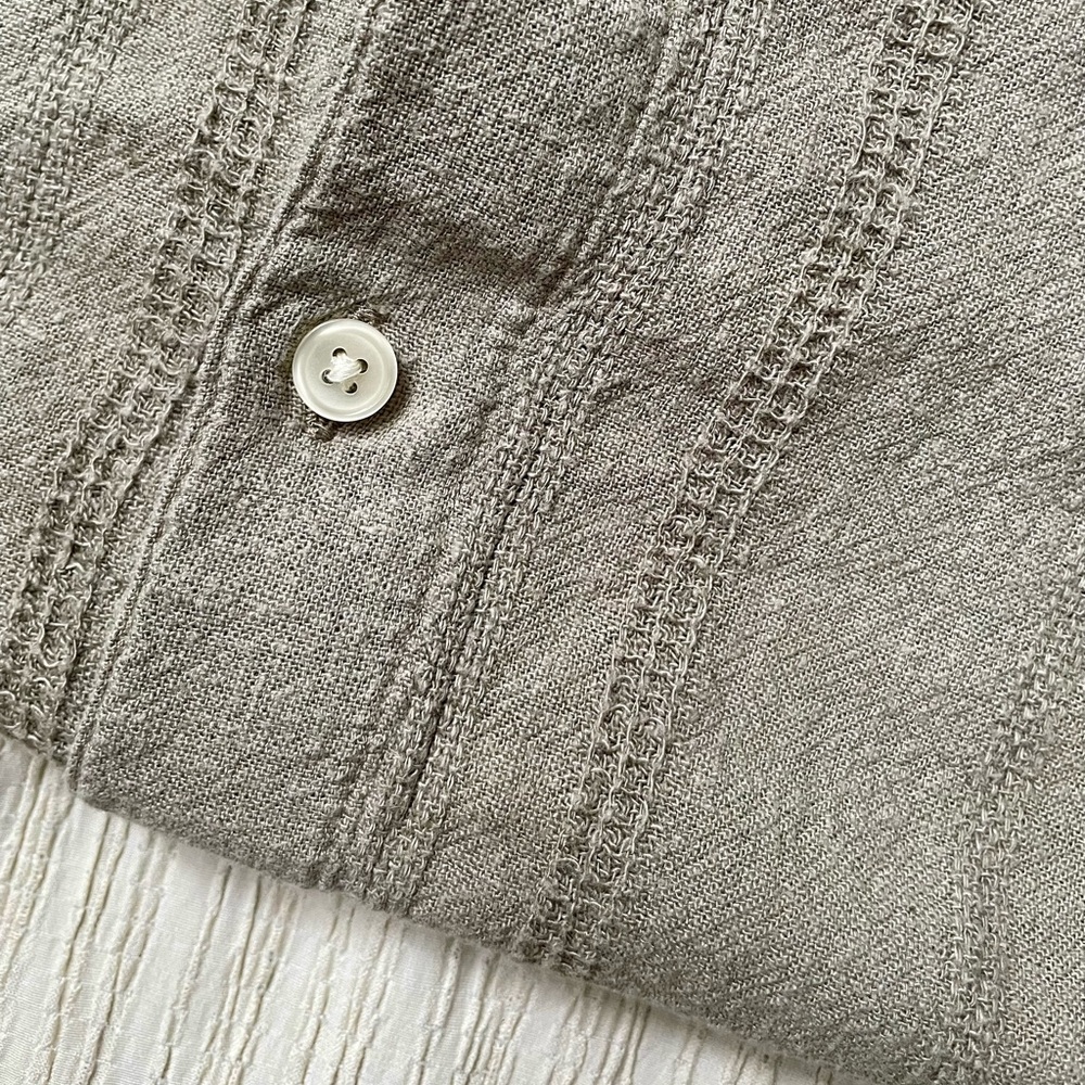 Abercrombie & Fitch Olive Green Short Sleeve Button-Down Shirt - Picture 4 of 4